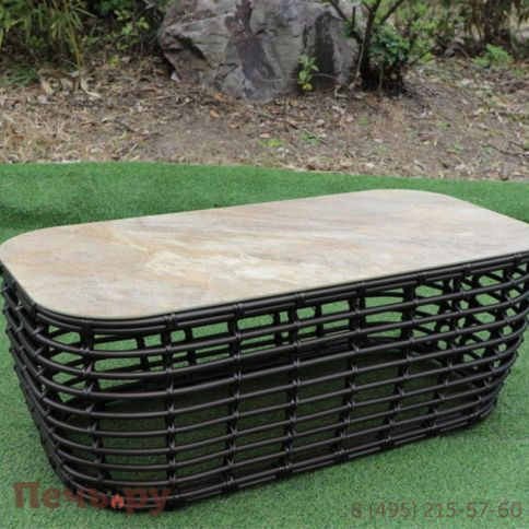 Ницца 4SiS журнальный столик из искусственного ротанга, цвет бронзовый фото 2