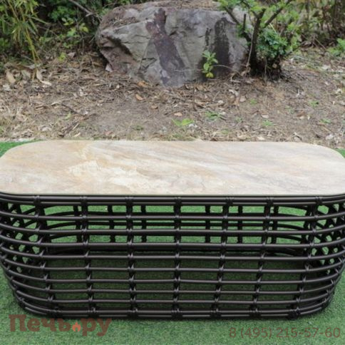 Ницца 4SiS журнальный столик из искусственного ротанга, цвет бронзовый фото 3