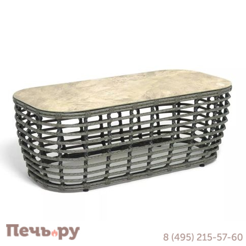 Ницца 4SiS журнальный столик из искусственного ротанга, цвет серый фото