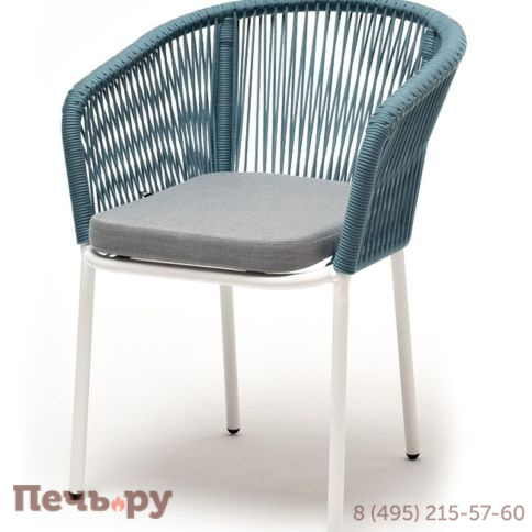 Обеденная группа 4SiS Аркобалено на 4 персоны со стульями Марсель, каркас белый, роуп цветной фото 4