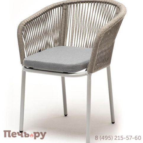 Обеденная группа 4SiS Аркобалено на 4 персоны со стульями Марсель, каркас белый, роуп цветной фото 5