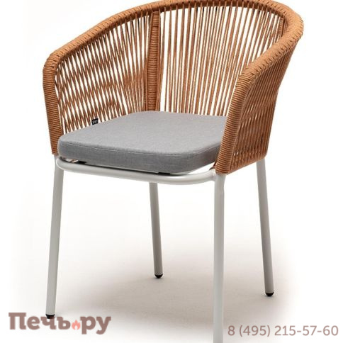 Обеденная группа 4SiS Аркобалено на 4 персоны со стульями Марсель, каркас белый, роуп цветной фото 6