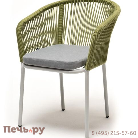 Обеденная группа 4SiS Аркобалено на 4 персоны со стульями Марсель, каркас белый, роуп цветной фото 7