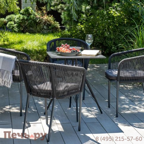 Обеденная группа 4SiS Форли на 4 персоны, квадратный стол, цвет серый гранит фото 3