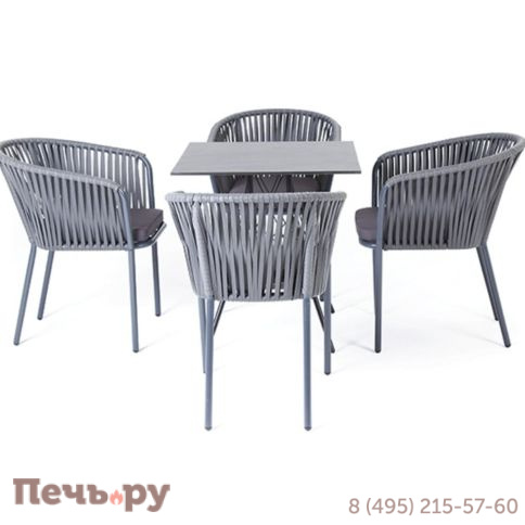 Обеденная группа 4SiS Конте на 4 персоны, квадратный стол, цвет серый гранит фото 2