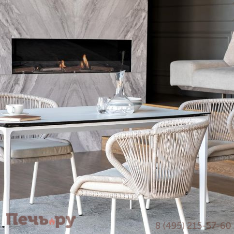 Обеденная группа 4SiS Малага на 4 персоны со стульями Милан, каркас белый, роуп бежевый фото 10