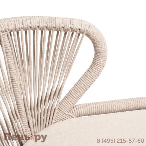 Обеденная группа 4SiS Малага на 4 персоны со стульями Милан, каркас белый, роуп бежевый фото 15