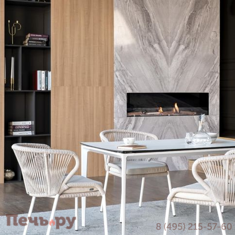 Обеденная группа 4SiS Малага на 4 персоны со стульями Милан, каркас белый, роуп бежевый фото 8