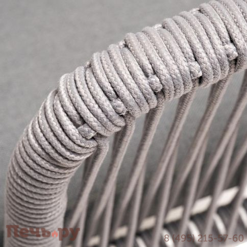 Обеденная группа 4SiS Малага на 6 персон со стульями Марсель, каркас белый, роуп светло-серый фото 14