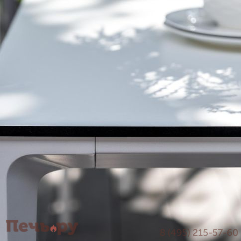 Обеденная группа 4SiS Малага на 6 персон со стульями Марсель, каркас белый, роуп светло-серый фото 8