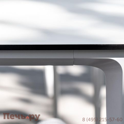 Обеденная группа 4SiS Малага на 6 персон со стульями Марсель, каркас белый, роуп светло-серый фото 9