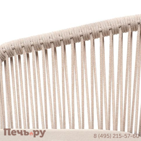 Обеденная группа 4SiS Малагана 6 персон со стульями Марсель, каркас белый, роуп бежевый фото 5