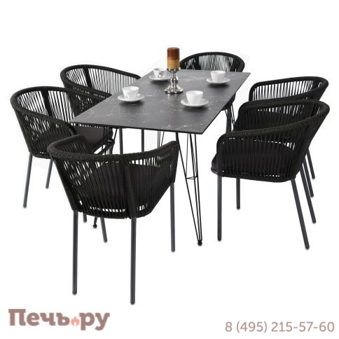 Обеденная группа 4SiS Милан на 6 персон, цвет темный фото