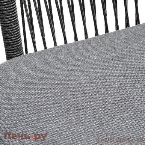 Обеденная группа 4SiS Венето на 6 персон со стульями Марсель, каркас темно-серый, роуп темно-серый фото 6