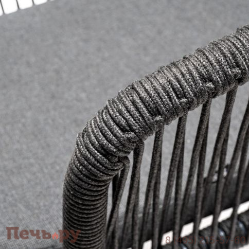 Обеденная группа 4SiS Венето на 6 персон со стульями Марсель, каркас темно-серый, роуп темно-серый фото 7