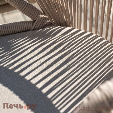 Обеденная группа 4SiS Венето на 6 персон со стульями Милан, каркас белый, роуп бежевый фото 13