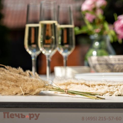 Обеденная группа 4SiS Венето на 6 персон со стульями Милан, каркас белый, роуп бежевый фото 17