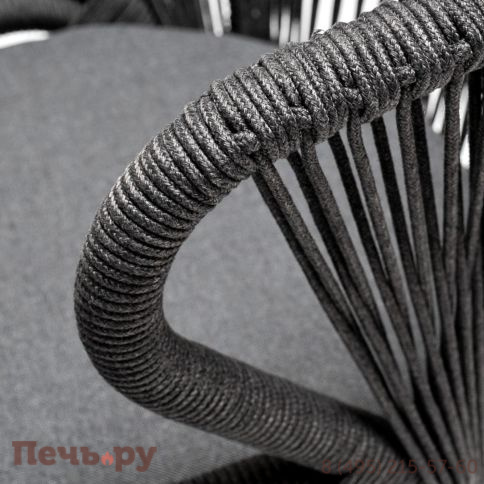 Обеденная группа 4SiS Венето на 6 персон со стульями Милан, каркас темно-серый, роуп темно-серый фото 4