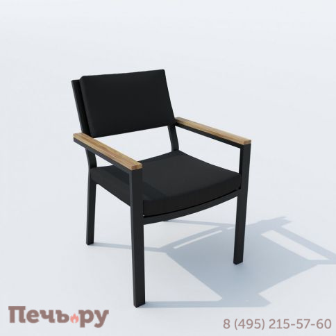 Обеденная группа CANA  BONTA  каркас карбон / стол стекло 220 / ткань черная фото 6