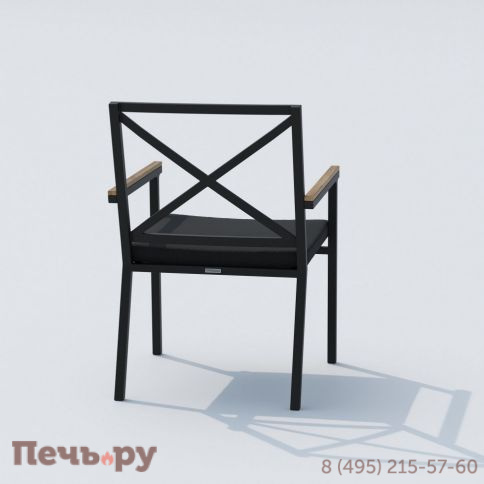 Обеденная группа CANA  FESTA  каркас карбон / стол стекло 180 / ткань черная фото 8