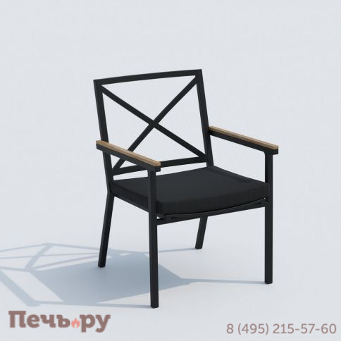 Обеденная группа CANA FESTA  каркас карбон / стол стекло 220 / ткань черная фото 6