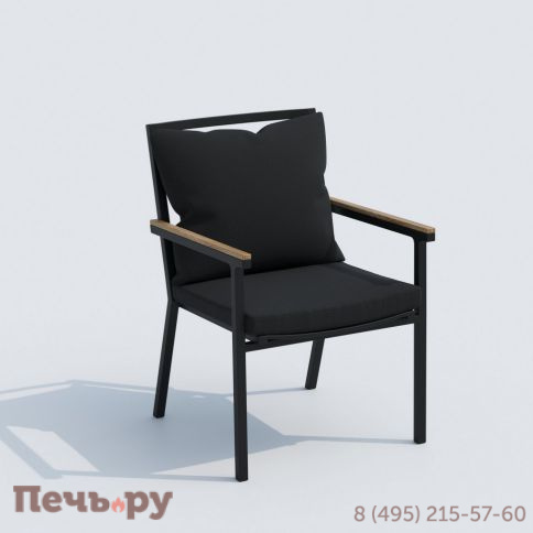 Обеденная группа  CANA FESTA plus каркас карбон / стол стекло 180 / ткань черная фото 6