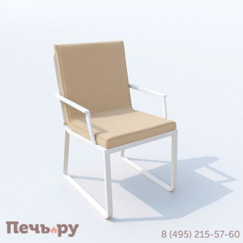 Обеденная группа DIVA ALBA  каркас белый / стол стекло диа 110 / ткань бежевая фото 6