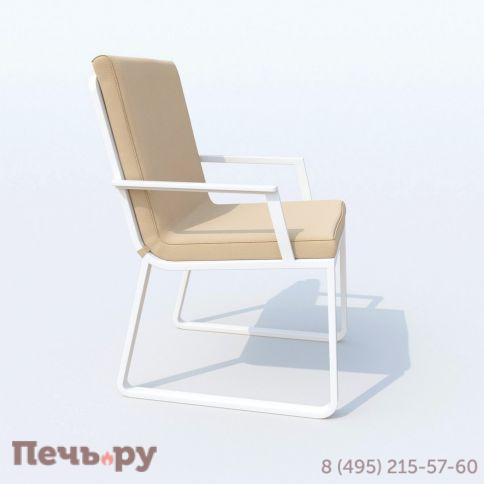 Обеденная группа DIVA ALBA  каркас белый / стол стекло диа 110 / ткань бежевая фото 7