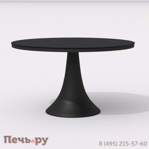 Обеденная группа DIVA ALBA  каркас карбон / стол стекло диа 110 / ткань черная фото 4