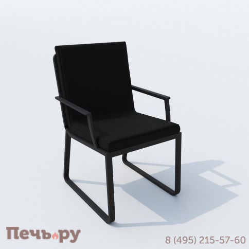 Обеденная группа DIVA ALBA  каркас карбон / стол стекло диа 110 / ткань черная фото 6