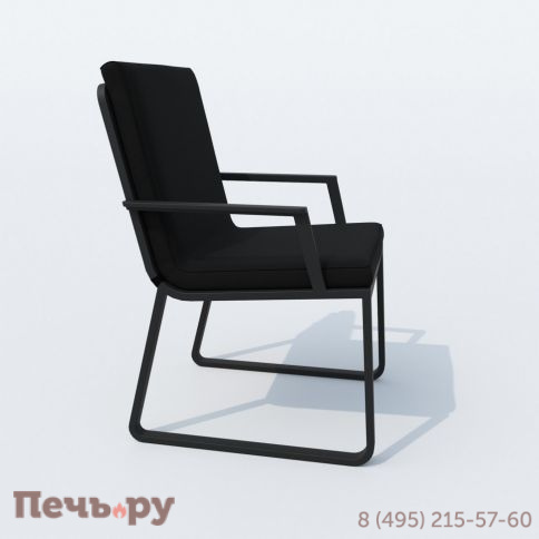 Обеденная группа DIVA ALBA  каркас карбон / стол стекло диа 110 / ткань черная фото 7