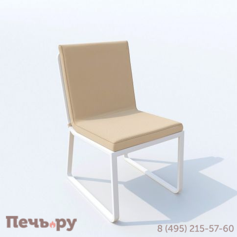 Обеденная группа DIVA GIRA  каркас белый / стол стекло диа 110 / ткань бежевая фото 6