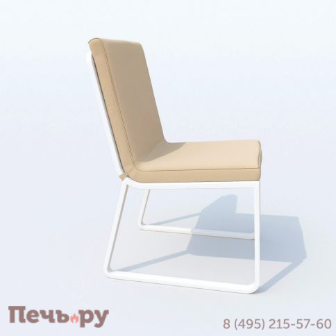 Обеденная группа DIVA GIRA  каркас белый / стол стекло диа 110 / ткань бежевая фото 7