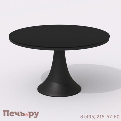 Обеденная группа DIVA GIRA  каркас карбон / стол стекло диа 110 / ткань черная фото 5