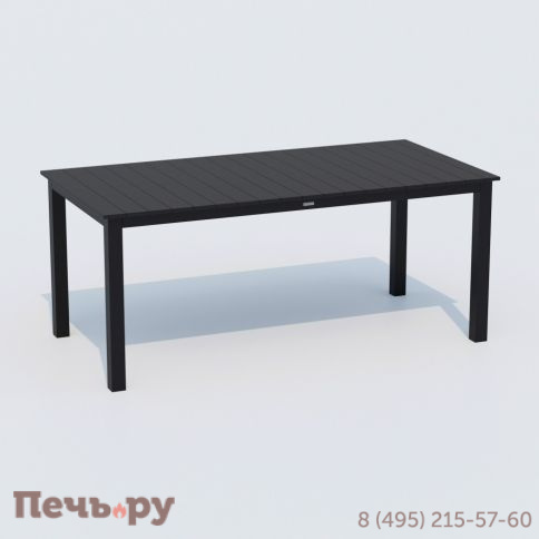 Обеденная группа DOLLA FESTA каркас карбон / стол алюминий 180 / ткань черная фото 4