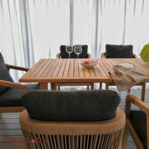 Обеденная группа Ideal Patio LEONOREN каркас тик / стол тик 180 фото 2