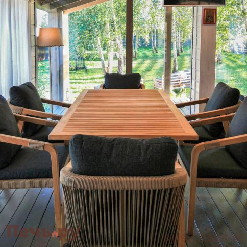 Обеденная группа Ideal Patio LEONOREN каркас тик / стол тик 180 фото 4