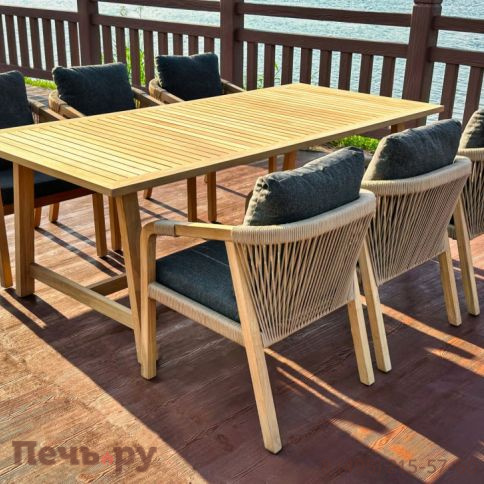 Обеденная группа Ideal Patio LEONOREN каркас тик / стол тик 220 фото 3