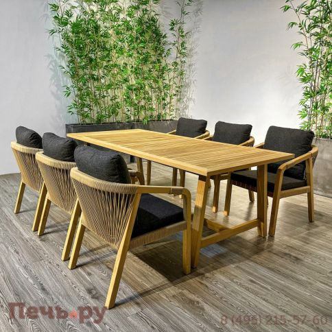 Обеденная группа Ideal Patio LEONOREN каркас тик / стол тик 220 фото