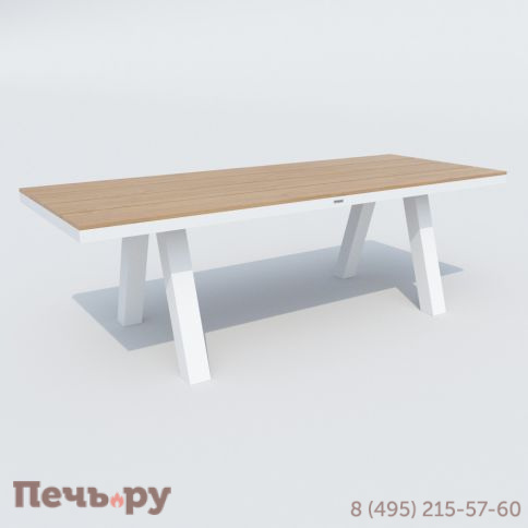 Обеденная группа MIRRA SOLA каркас белый / стол поливуд 220 / текстилен белый фото 4