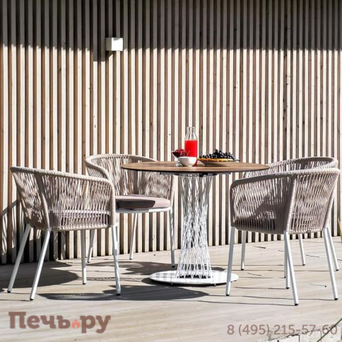 Обеденная группа на 4 персоны 4SiS Диего, круглый стол "дуб", цвет бежевый фото 8