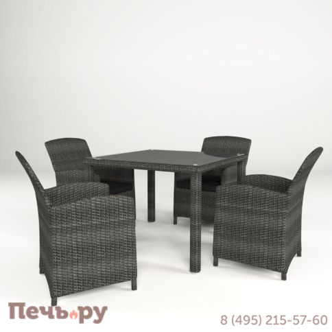 Обеденная группа Rotang Lux Севилья 100х100 фото