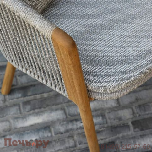 Обеденный комплект Brafritid Avesta серый,стеклокерамика/тик фото 6