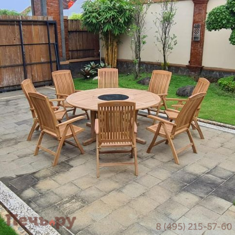 Обеденный комплект Brafritid Circus-Lerum 8R натуральный, тик фото 2