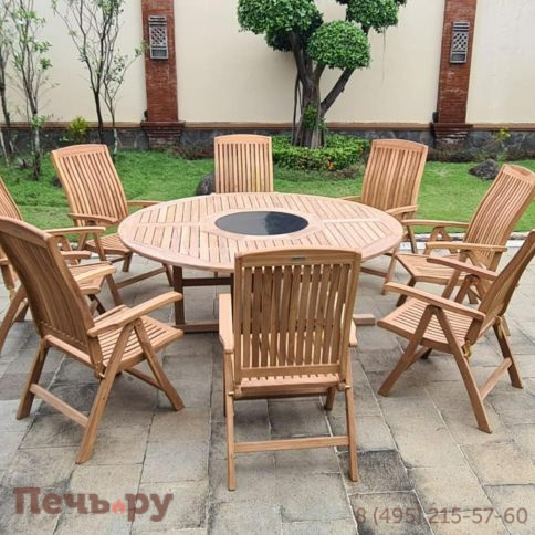 Обеденный комплект Brafritid Circus-Lerum 8R натуральный, тик фото 7