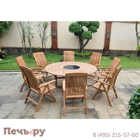 Обеденный комплект Brafritid Circus-Lerum 8R натуральный, тик фото