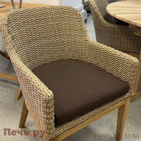 Обеденный комплект Brafritid Circus-Ontario 180 бежевый/натуральный, тик/искусственный ротанг фото 4