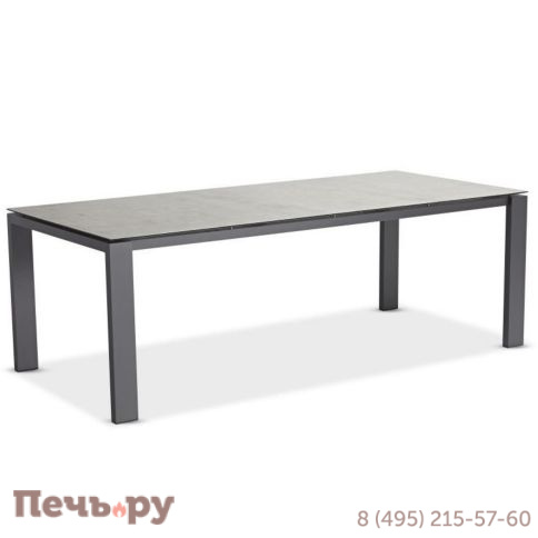 Обеденный комплект Brafritid Lyon-Andy 220A+6N2R антрацит/серый, алюминий/спеченный камень/тик фото 2