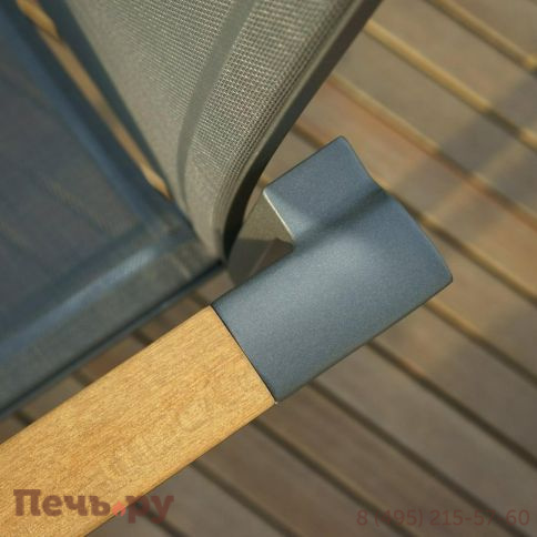 Обеденный комплект Brafritid Lyon-Andy 220A+6N2R антрацит/серый, алюминий/спеченный камень/тик фото 4