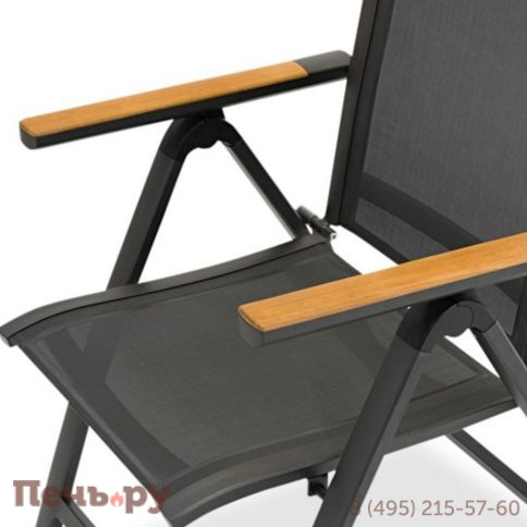 Обеденный комплект Brafritid Lyon-Andy 220A+6N2R антрацит/серый, алюминий/спеченный камень/тик фото 5